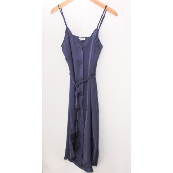 CRIPPEN LA NAVY BUTTON UP DRESS - Picture 1 of 6